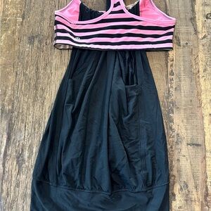 Lululemon Pink and Black Striped Athletic tank/sports bra